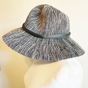 Hinge Floppy Hat Black White Gray Wide Brim Hat